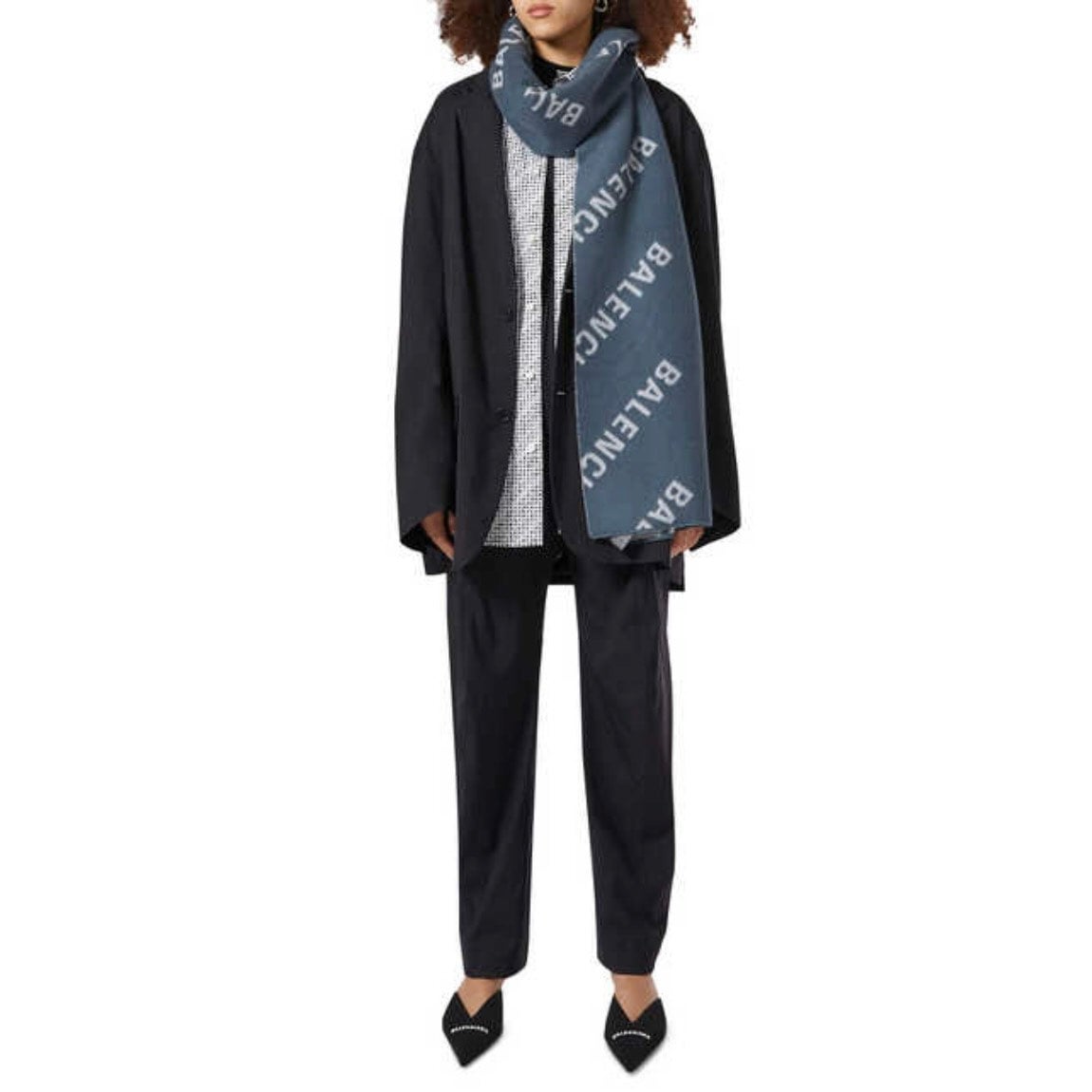 Balenciaga all over logo scarf discount
